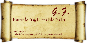 Germányi Felícia névjegykártya